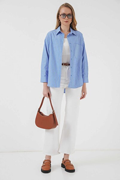 Hiccup Bdart Pocketed Oversized Striped Shirt