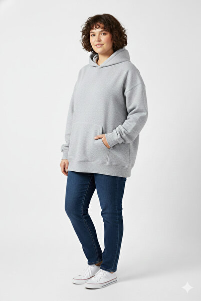 FUWEAR سويت شيرت للجنسين بغطاء رأس - سويت شيرت مقاس كبير