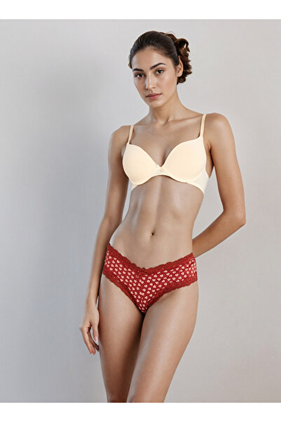 FAV Panty Low-Rise Brazillian Briefs with Heart Print