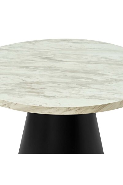 Danube Home Hampton 4-Seater Round Dining Table - White & Matt Black, Engineered Wood, 2-Year Warranty