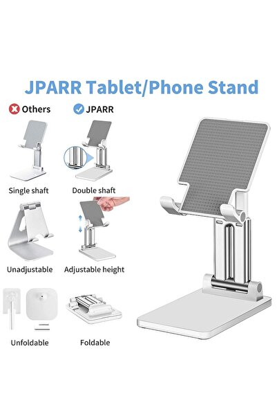 QttvbTna Tablet Stand, Adjustable 45°, Aluminum, 10x10x19 cm