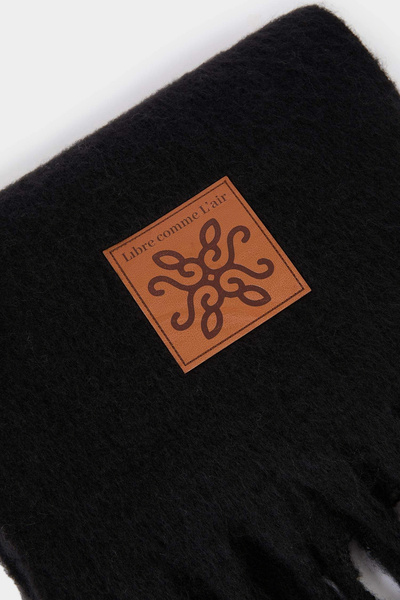 DeFacto F3427Axbk26 Black Women's Woven Label Scarf