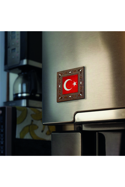 Souvenest Turkey Flag Printed View Wooden Magnet 9cm X 9cm | Krt-98
