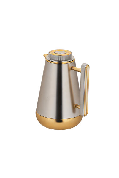 ALSAIF Lilia Coffee and Tea Thermos, 2-piece set from Al Saif / Elegant design to suit all tastes, 1.3 liters, matte gold nickel finish