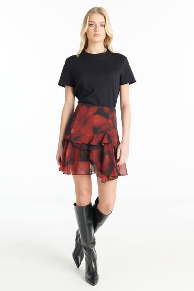 Ted Baker ÇOK RENKLİ FIRFIRLI ŞİFON MİNİ ETEK