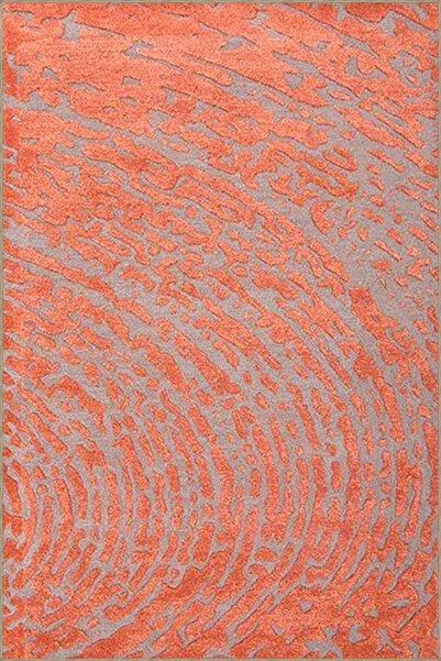 Rugs Modern Halı Berlin292 Turuncu Temalı Desenli Dokuma Taban Halı ve Yıkana...