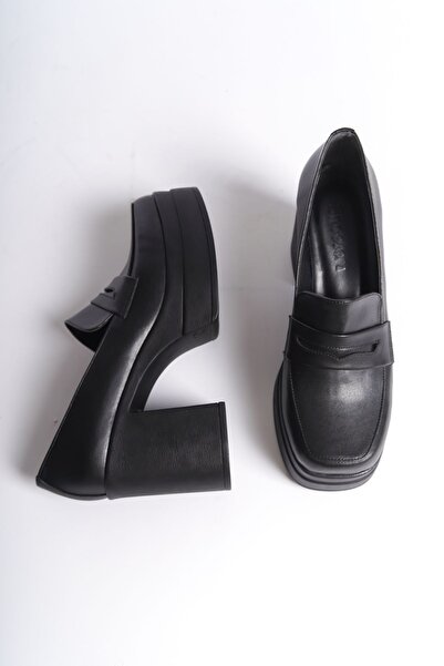 Redoxy Women's Special Design Platform Heel Loafer Shoes