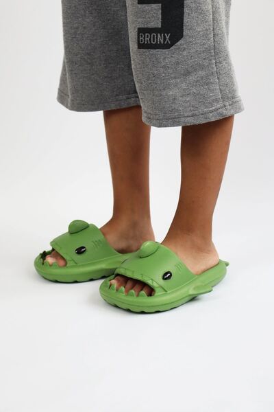 Wagoon Wg500 Shark Khaki Unisex Full Orthopedic Slippers Shark Slides