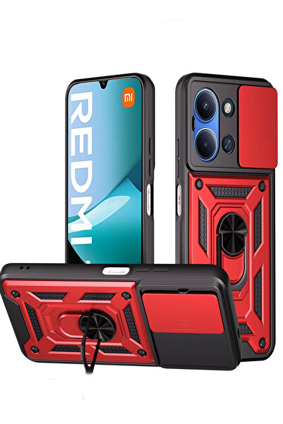 Nezih Case Redmi 15C Compatible Magnetic Stand Sliding Cover with Camera Protection