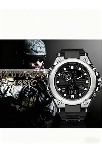 Generic Tactical Military Men's Waterproof Outdoor Sports Watch with LED Alarm