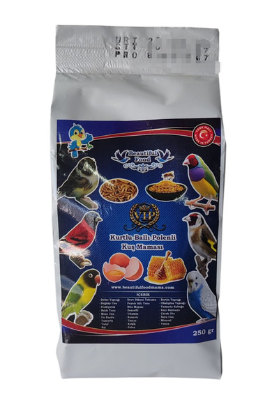 BEAUTİFULFOOOD Beautiful Food Mama 250 gr Kurtlu Ballı Polenli Kuş Maması