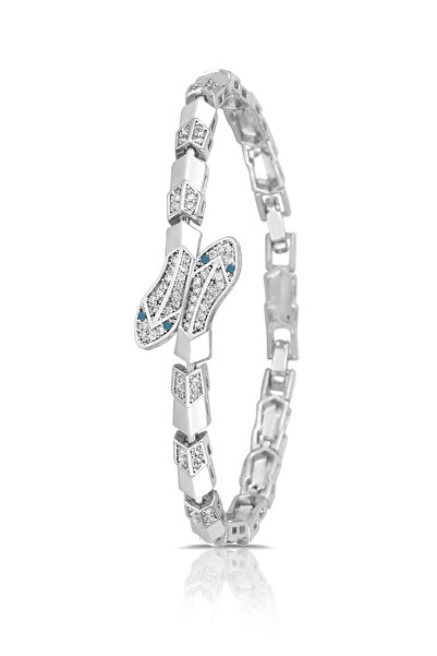 Polo Air سوار نسائي على شكل ثعبان لون فضي BLK-M7048-G