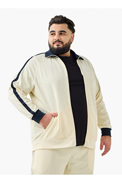 FAV جاكيت رجالي طويل بقصة عادية وتفاصيل شريطية