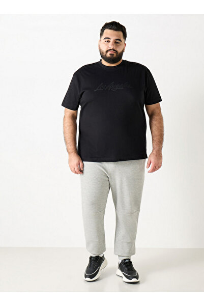 FAV Plus Size Panelled Joggers with Pockets and Drawstring Closure