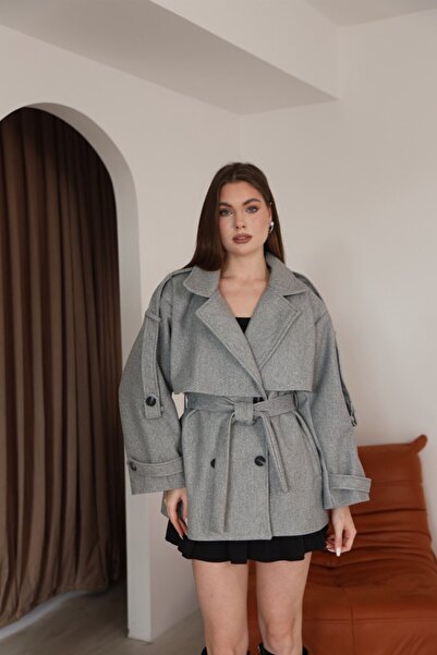 dezer Cashmere Fabric Aller Detailled Apolleted Short Coat