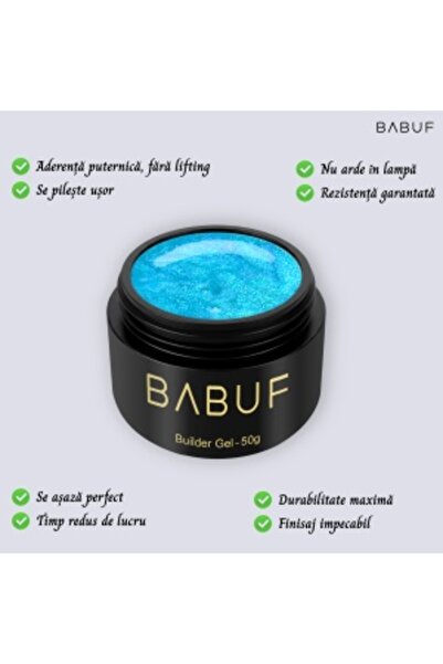 BABUF Mermaid Self-Leveling UV Builder Gel | Comet Blue | MBG 9 | 50 g
