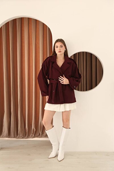 dezer Cashmere Fabric Aller Detailled Apolleted Short Coat