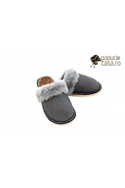 PFA CIOCARLAN ELENA F006-Γυναικείες παντόφλες από γούνα και γνήσιο δέρμα 36 E...