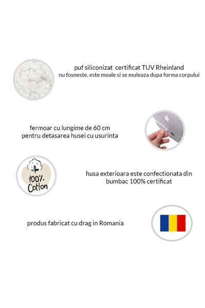 Kidizi Lena 3-in-1 Maternity Pillow with Removable Cover, 160 cm, Galaxy Grey