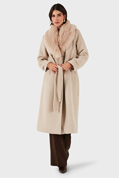 Via Dante Relaxed Fit Soft Fur Shawl Collar Coat Coat 6909660