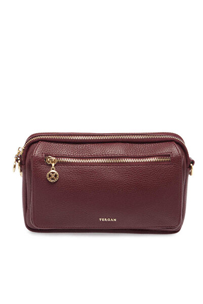 Tergan Burgundy Genuine Leather Women's Handbag - S25Y1Bc79999-M71