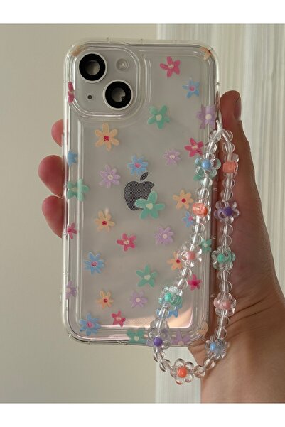 FİŞNEİLETİŞİM حافظة مزخرفة بنمط الزهور متوافقة مع آيفون 14 بلس/15 بلس