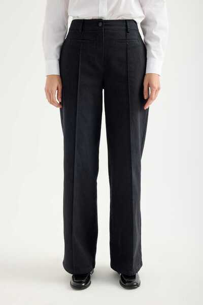 Masha Kate Top-Stitched Canvas Pants