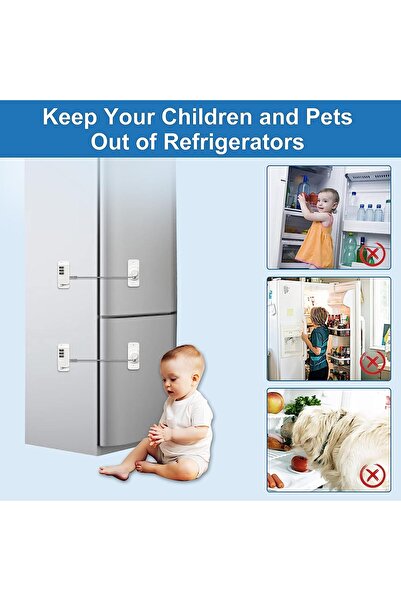 Generic Child Safety Fridge and Cabinet Locks, Adhesive Combination Lock, 2-Pack - Azoni