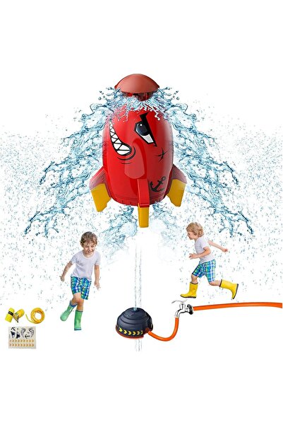 ZeeSquare رشاش صاروخي للأطفال - لعبة مائية خارجية (أحمر)