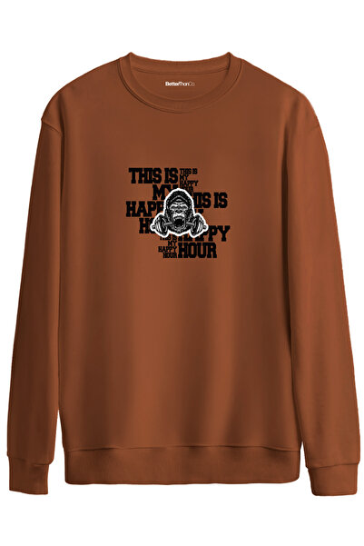 BetterThanCo Happy Hour Printed Crew Neck Oversized Sweatshirt