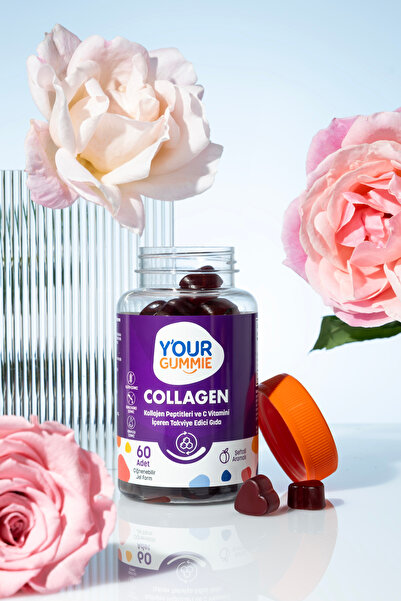 Y'our Gummie Collagen + Vitamin C Chewable Gummy 60 Pieces Type I- Type Iii Collagen / Vitamin C