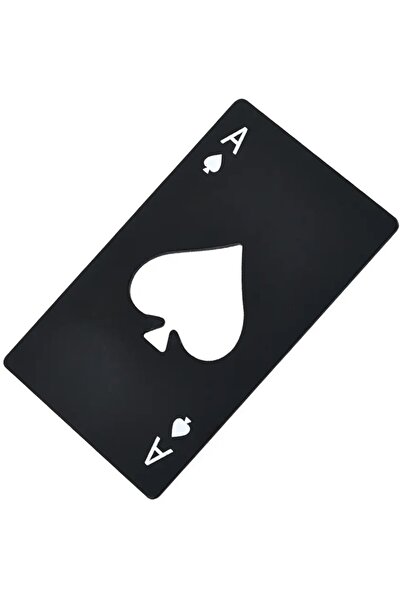 zola Bottle opener, ace of spades model, stainless steel, 8.5x5.4 cm, black