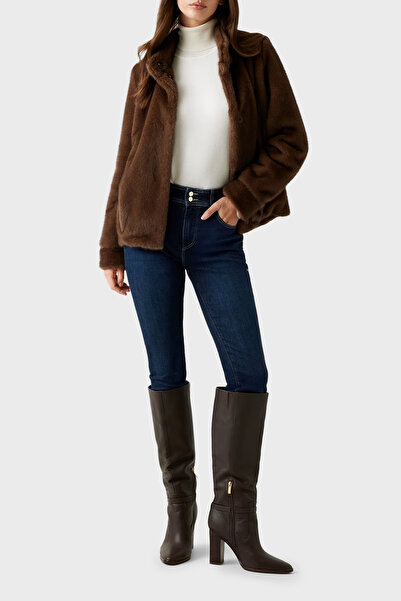 Guess Luna Regular Fit Mock Neck Suni Faux Fur Coat W5Bl64W3920 Coat W5Bl64 W3920 F18S