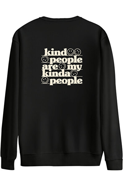 BetterThanCo Be Kind Printed Crew Neck Oversized Sweatshirt