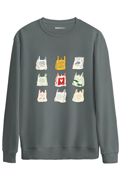 BetterThanCo سترة مطبوع بيسكليت ياك قصة فضفاضة ذات الياقة الدائرية