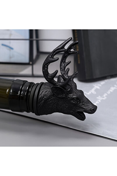 zola Wine bottle aerator, deer-shaped, height 10 cm, stainless steel, black