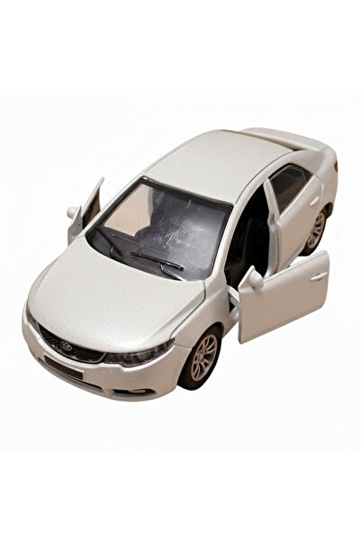 Vision XXI Kia Forte Car, Metal Model, Diecast, Scale 1:32, Spring Mechanism, 12 cm, White