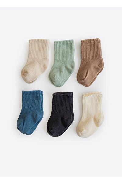 kitikate Organic Baby 6-Piece Socks Set Brown