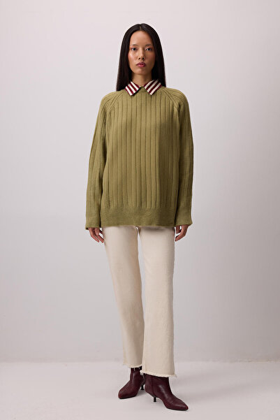 Touché Privé CYCLING COLLAR STRIPED KNITWEAR SWEATER