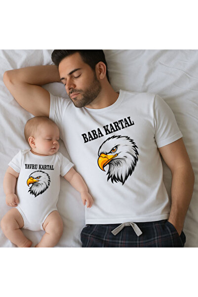 ErTaPassage Father Eagle & Baby Eagle Combination – Family T-Shirt and Baby Bodysuit Set