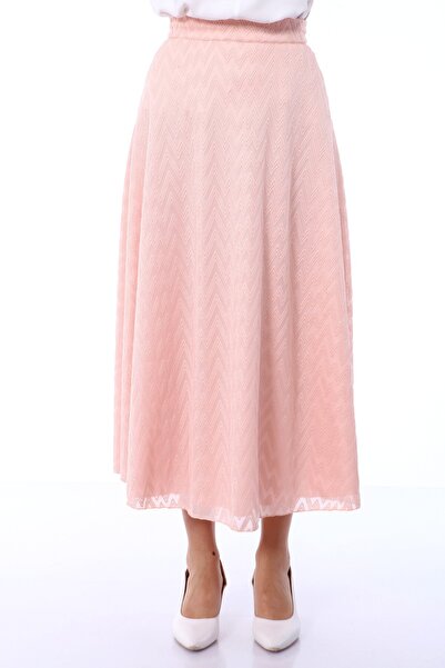 Asees Zigzag Knitted A-Line Skirt