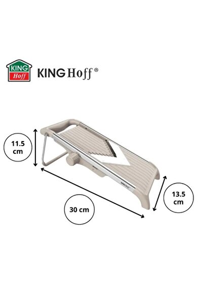 Kinghoff Beige manual chopper, adjustable thickness with stand,