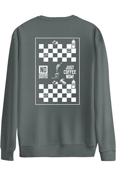 BetterThanCo سترة جست كوفي مطبوع برقبة دائرية قصة فضفاضة