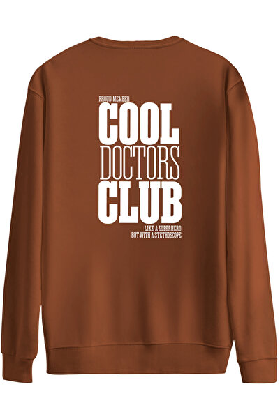 BetterThanCo Cool Doctors Club Printed Crew Neck Oversized Sweatshirt