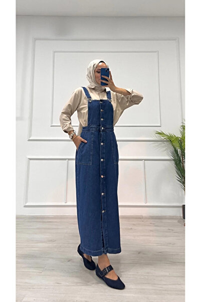 ZENGEZUR MALL Mtxdpn Skirted Salopet Enzyme Super Stone Wash Dark Blue D2521 (161204) (Size: 38)