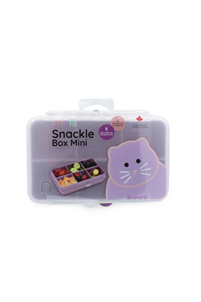 Melii Snack Box 6 Compartments, Cat Print, Purple