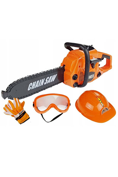 SERSIMO Chainsaw set for children with sounds, rotating chain, helmet, glasse...