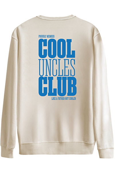 BetterThanCo Cool Uncles Club Printed Crew Neck Oversized Sweatshirt