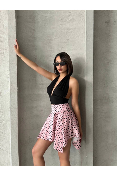 ZENGEZUR MALL Mtxdpn Polka Dot Skirt S25900 Pink (164254) (Size: S)