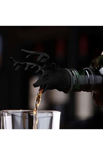 zola Wine bottle aerator, deer-shaped, height 10 cm, stainless steel, black